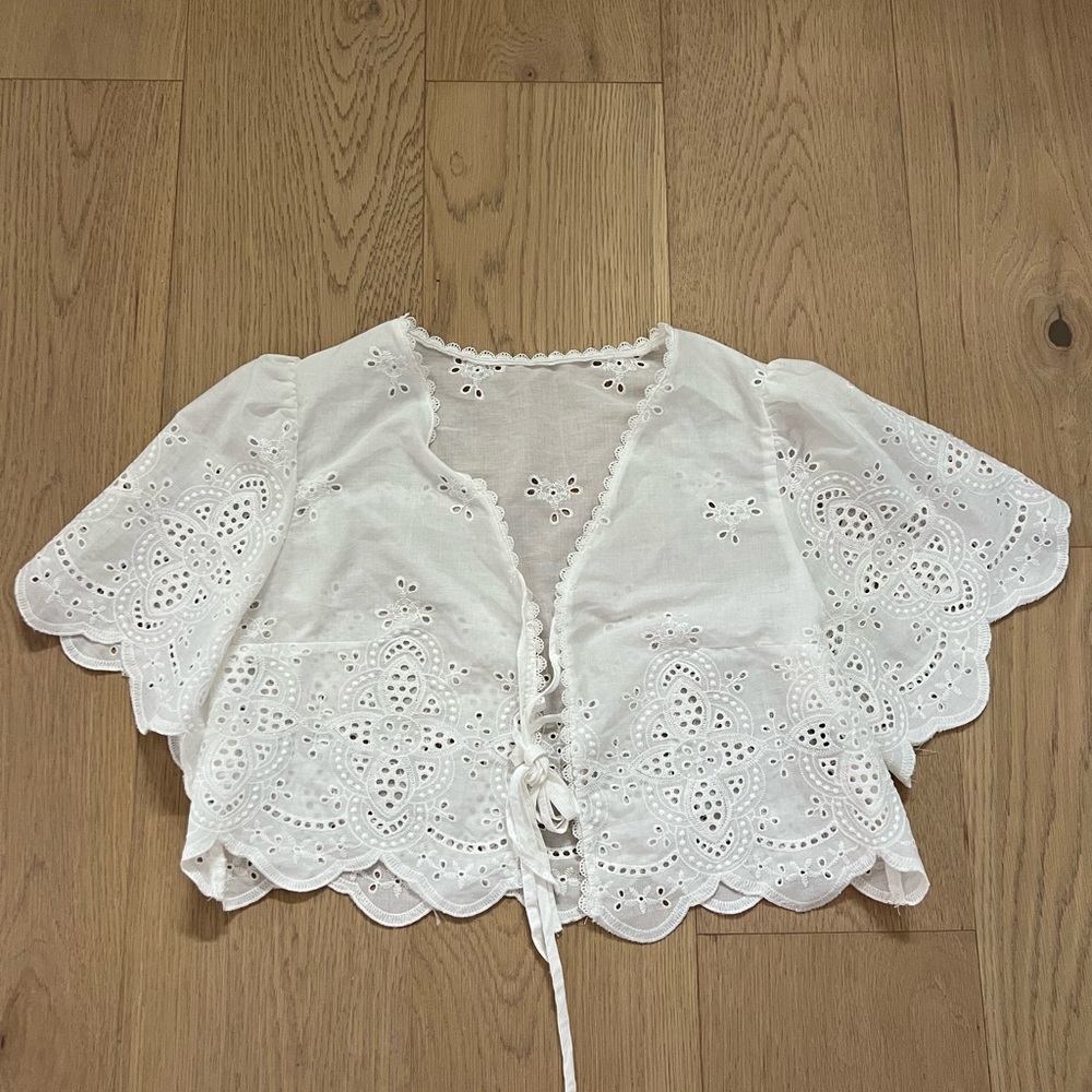 White Eyelet Lace Women Top